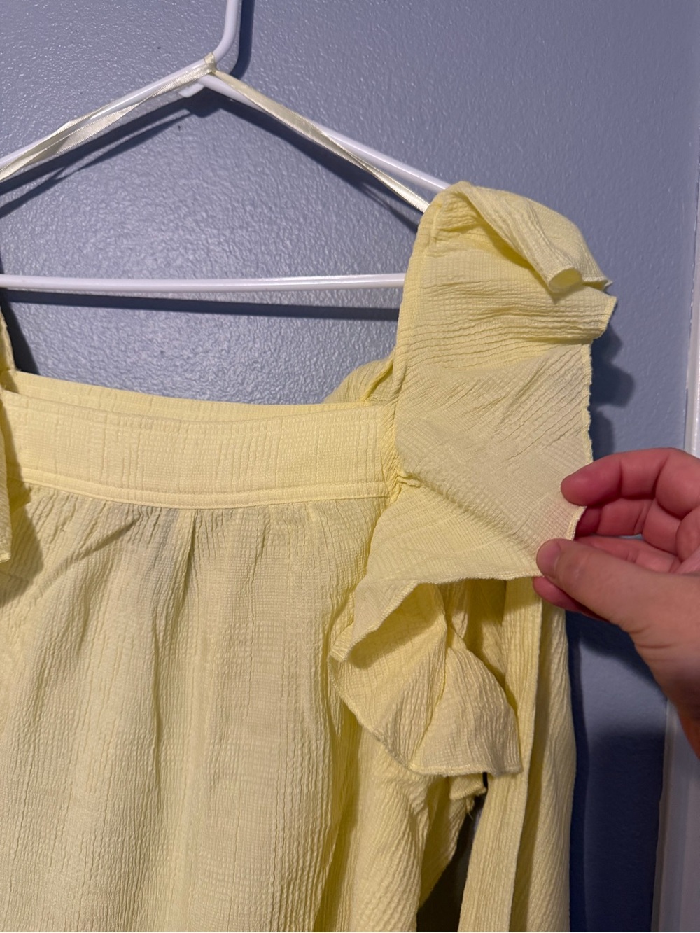 Bright Yellow Ruffle Square-Neck Blouse - Picture 3 of 5